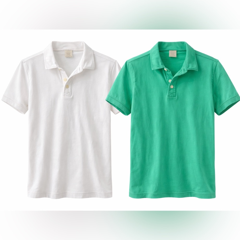 J. Crew Kids Polo Shirts in White and Green